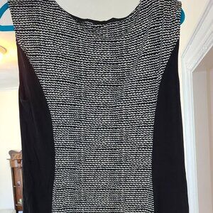 Loft Black and White Patterned Mini Dress